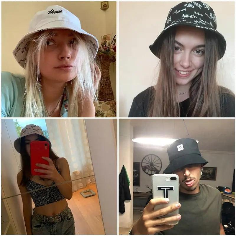 Reversible Cotton Bucket Hat - Unisex Streetwear Sun Hat