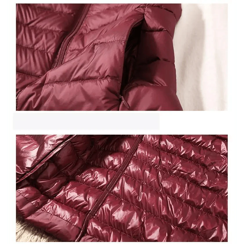 Women's Lightweight Duck Down Vest High Collar Sleeveless Jacket
