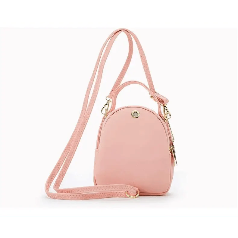 3-Layer Fashionable Women's Small Backpack Shoulder Crossbody Bag