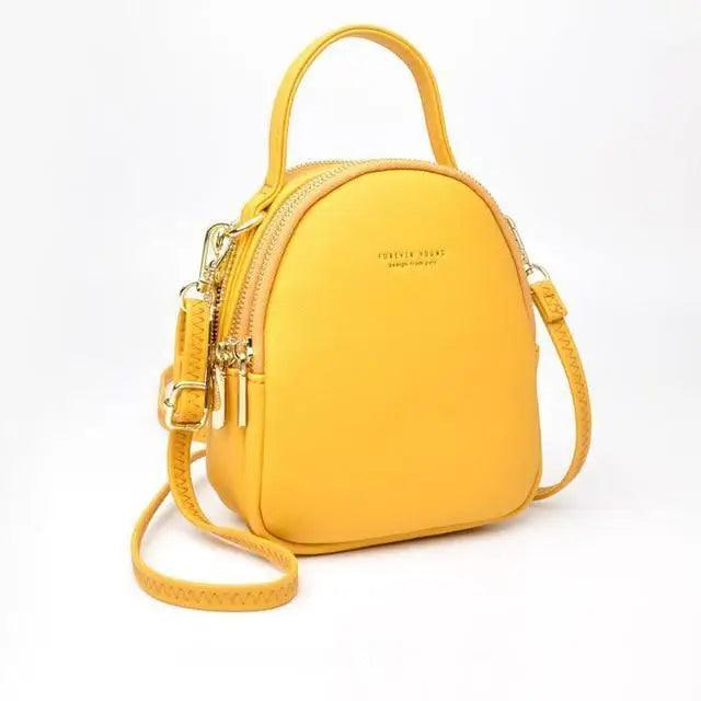 3-Layer Fashionable Women's Small Backpack Shoulder Crossbody Bag