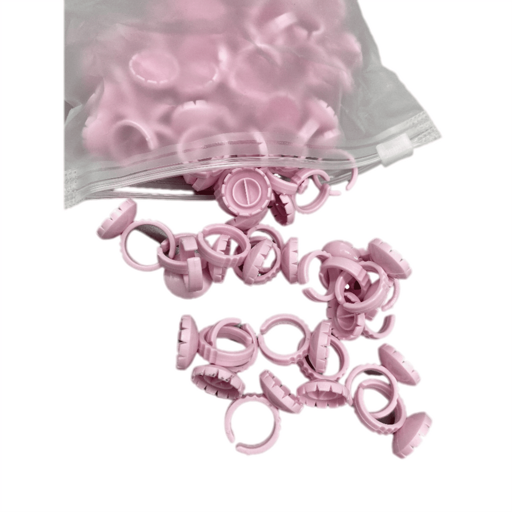 2-in-1 Eyelash Extension Glue Ring & Easy Fan Cup, 100 Pack
