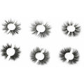 Close up of long dramatic black mink lashes for a glamorous eye makeup look