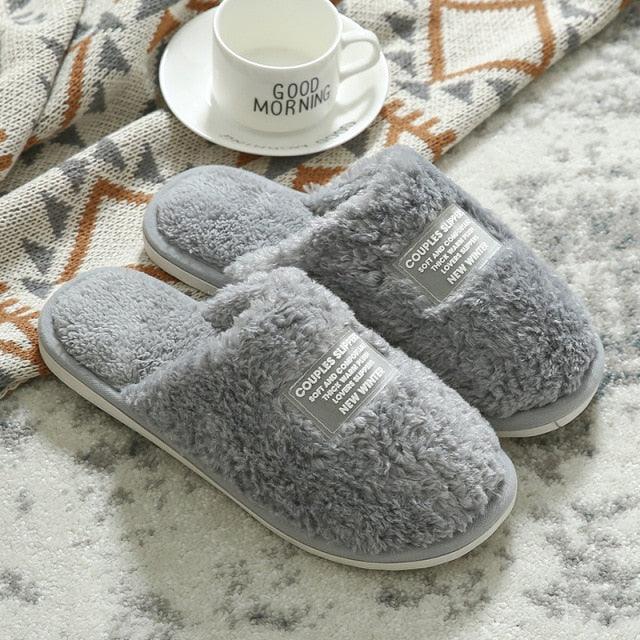 Unisex Plush Memory Foam House Slippers - Cozy Indoor Slip-Ons