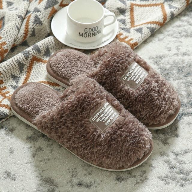 Unisex Plush Memory Foam House Slippers - Cozy Indoor Slip-Ons