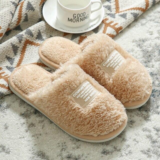 Unisex Plush Memory Foam House Slippers - Cozy Indoor Slip-Ons