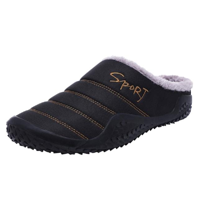 Men's Waterproof Winter House Slippers with Arch Support