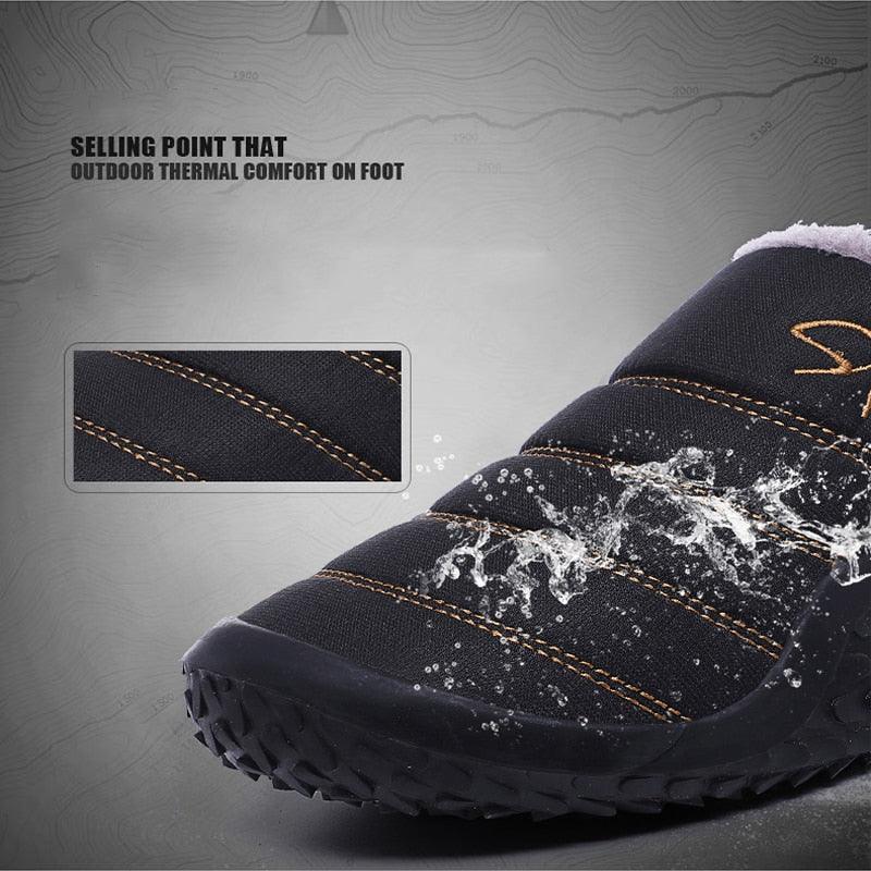 Men's Waterproof Winter House Slippers with Arch Support