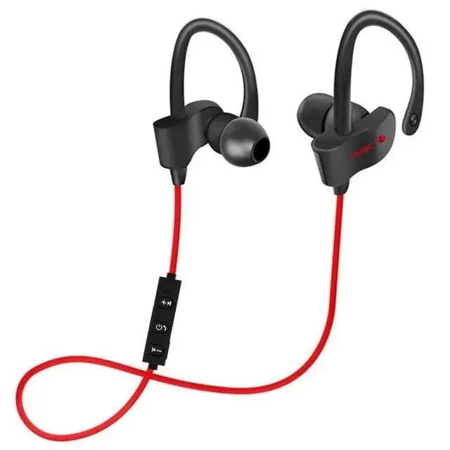 Sport Bluetooth 5.0 Wireless Earphones with Mic, Black & Red
