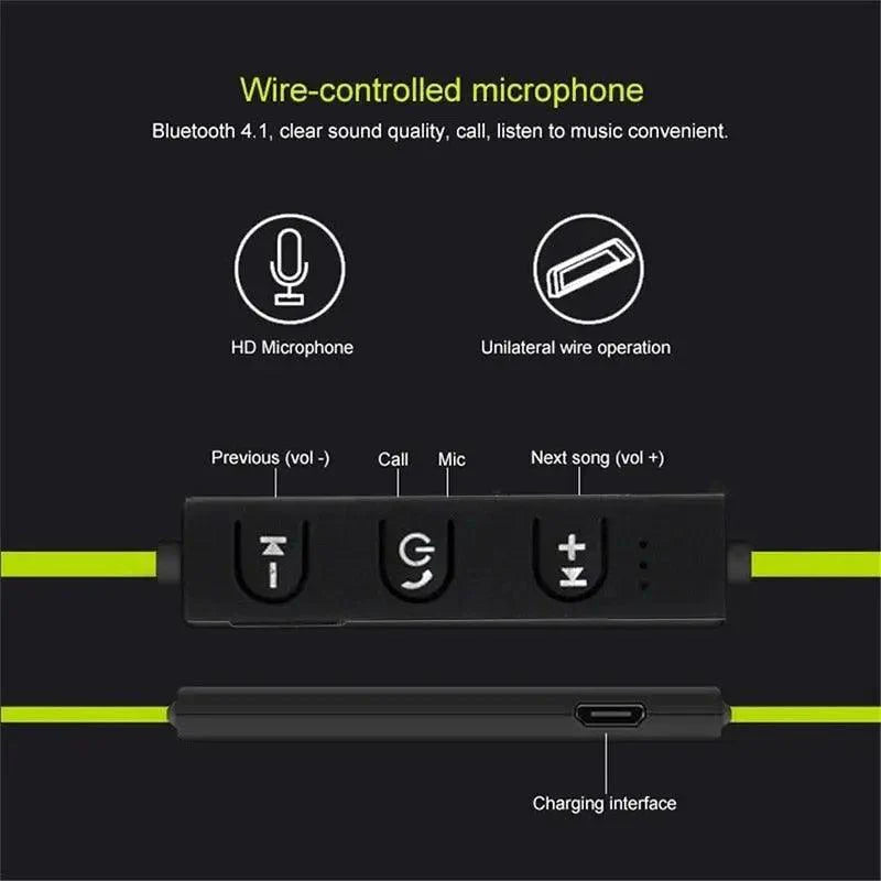 Sport Bluetooth 5.0 Wireless Earphones with Mic, Black & Red