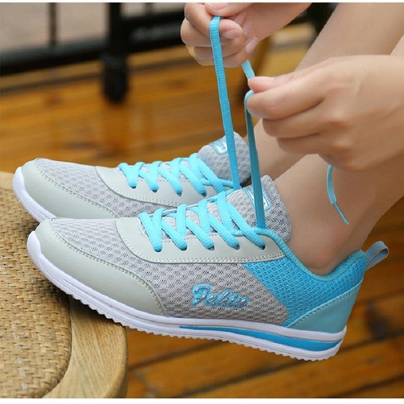 Purple Breathable Mesh Chunky Sneakers Running Gym Shoes