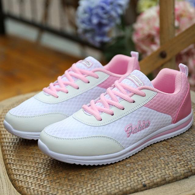 Purple Breathable Mesh Chunky Sneakers Running Gym Shoes