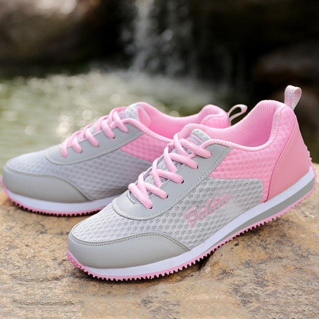 Purple Breathable Mesh Chunky Sneakers Running Gym Shoes