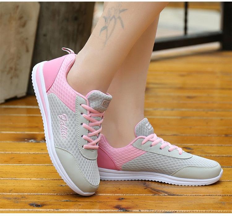 Purple Breathable Mesh Chunky Sneakers Running Gym Shoes
