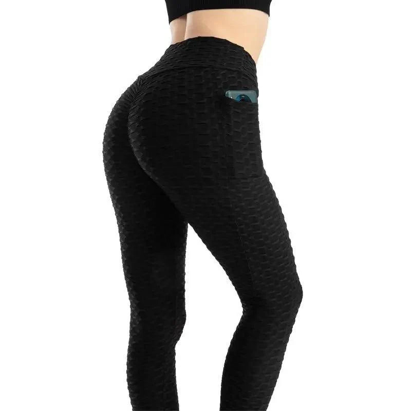 High Waist Push Up Fitness Leggings with Pockets for Women