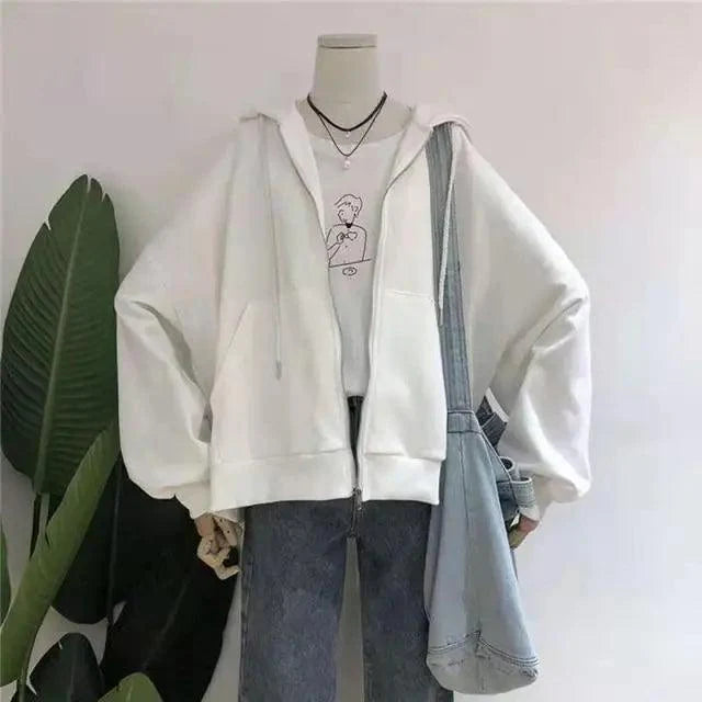 Women's Oversized Long Sleeve Pink Hoodie Loose Streetwear Sweatshirt