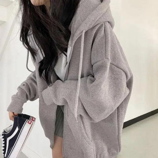 Women's Oversized Long Sleeve Pink Hoodie Loose Streetwear Sweatshirt