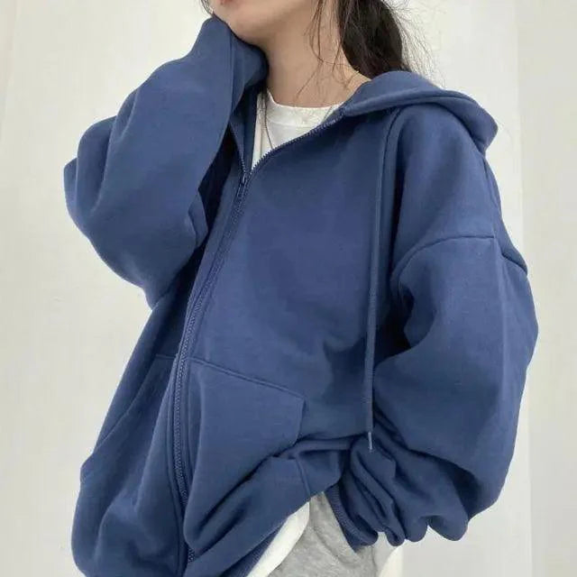 Women's Oversized Long Sleeve Pink Hoodie Loose Streetwear Sweatshirt
