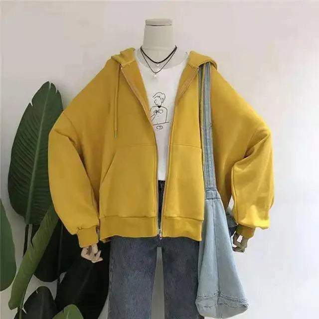 Women's Oversized Long Sleeve Pink Hoodie Loose Streetwear Sweatshirt