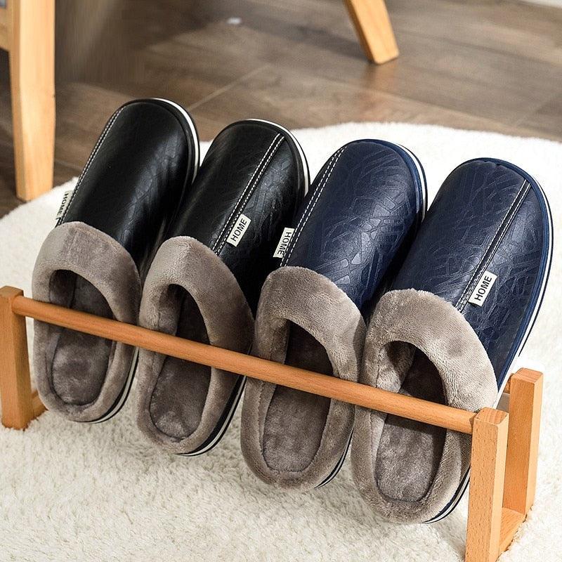 Unisex Winter Plush House Slippers with Memory Foam for Comfort