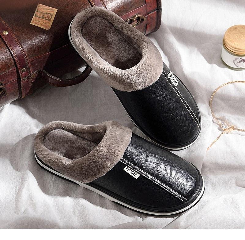 Unisex Winter Plush House Slippers with Memory Foam for Comfort