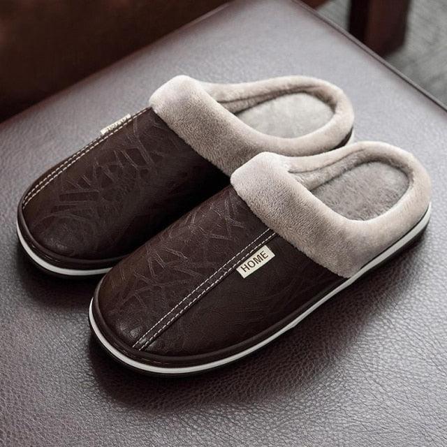 Unisex Winter Plush House Slippers with Memory Foam for Comfort