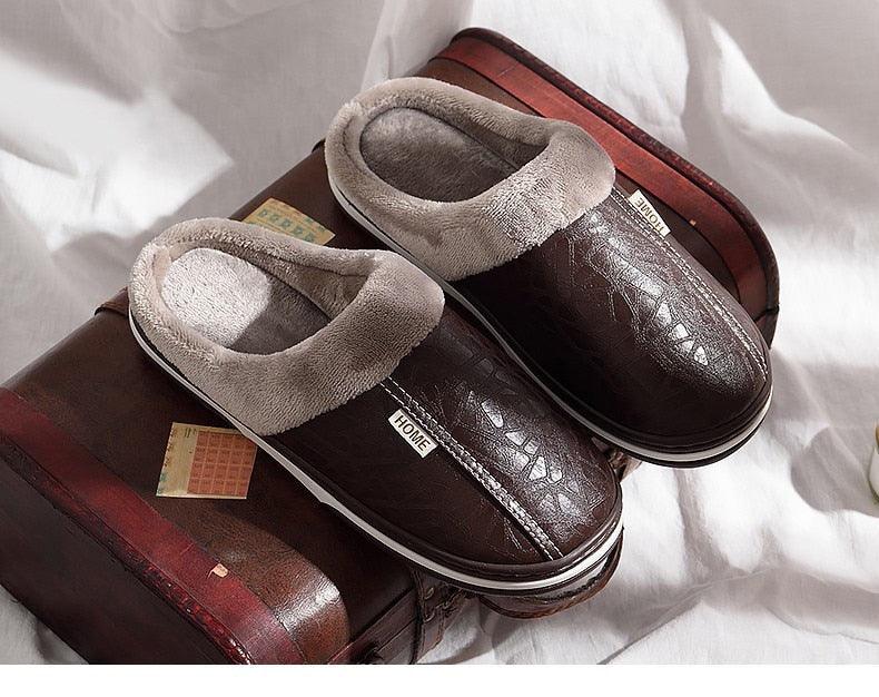 Unisex Winter Plush House Slippers with Memory Foam for Comfort