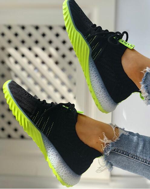 Women's Platform Mesh Slip-On Sneakers Lightweight Casual Shoes