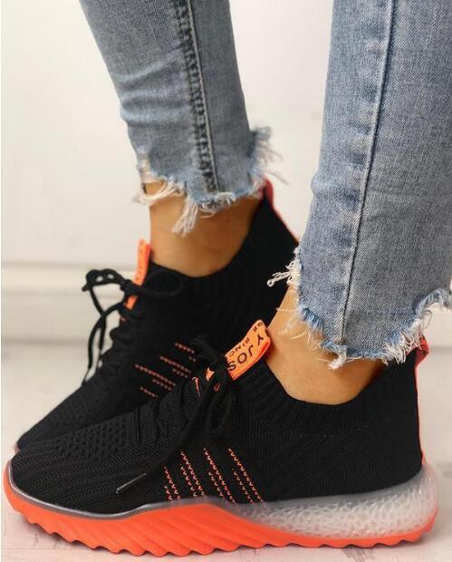 Women's Platform Mesh Slip-On Sneakers Lightweight Casual Shoes