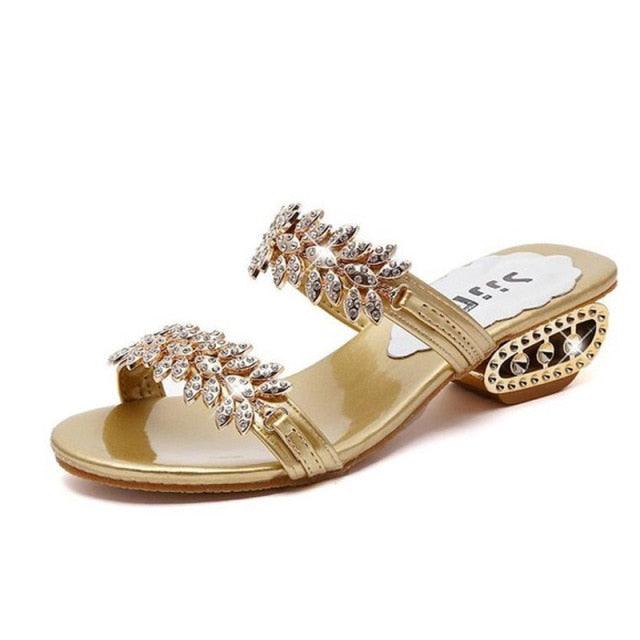 Women’s Rhinestone Beach Sandals – Glamorous Resort Flip Flops