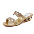 Women’s Rhinestone Beach Sandals – Glamorous Resort Flip Flops
