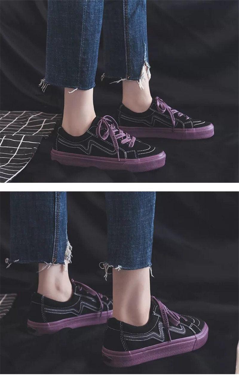 Women's Platform Vulcanized Sneakers – Casual Lace-Up Canvas Shoes