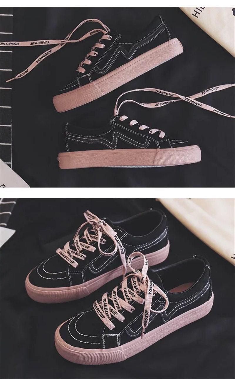 Women's Platform Vulcanized Sneakers – Casual Lace-Up Canvas Shoes