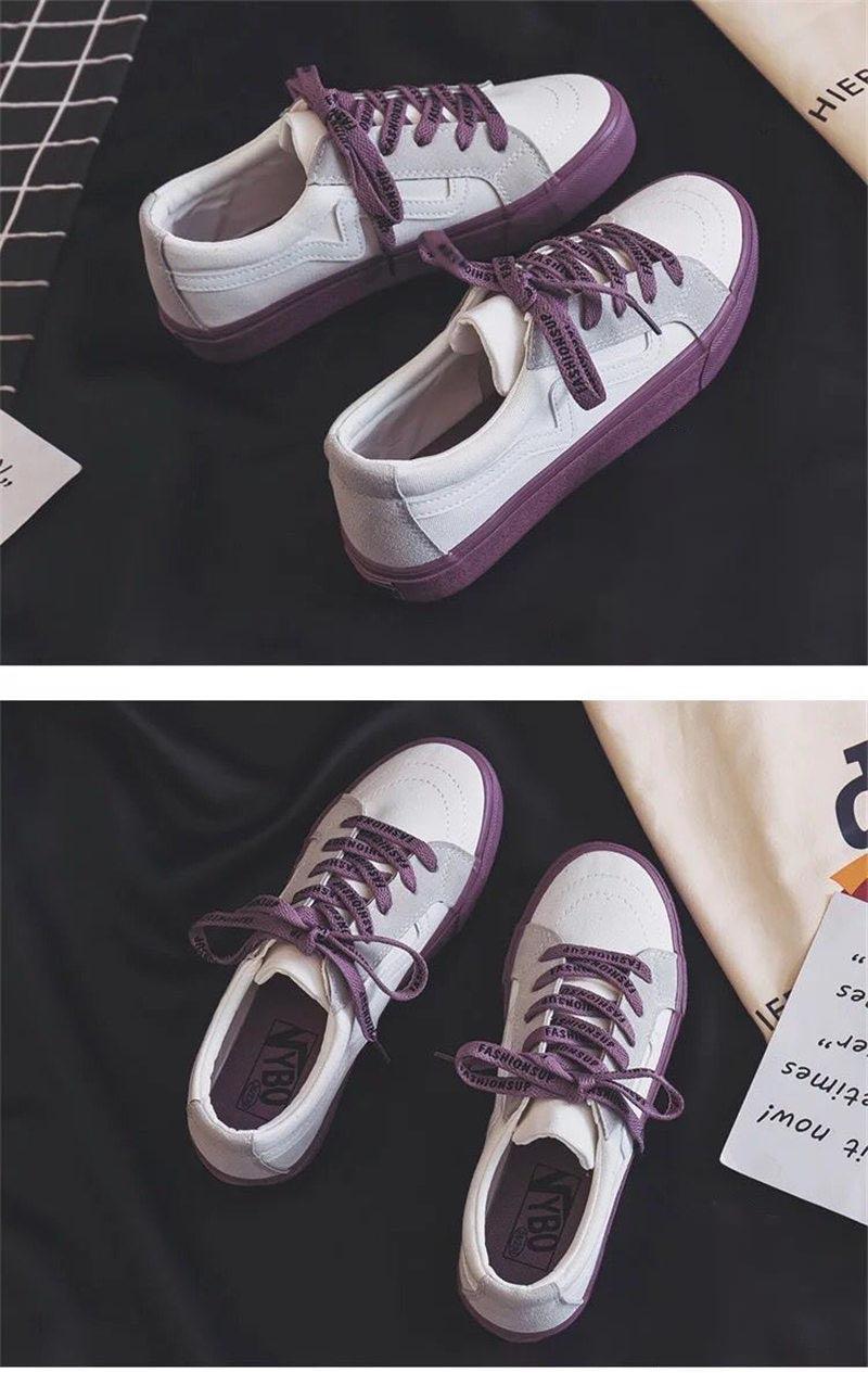 Women's Platform Vulcanized Sneakers – Casual Lace-Up Canvas Shoes
