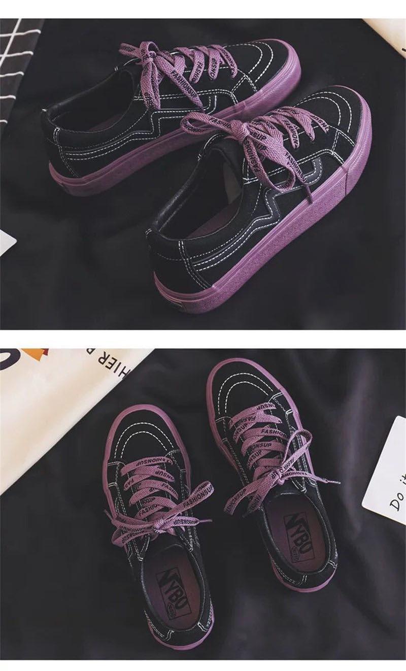 Women's Platform Vulcanized Sneakers – Casual Lace-Up Canvas Shoes