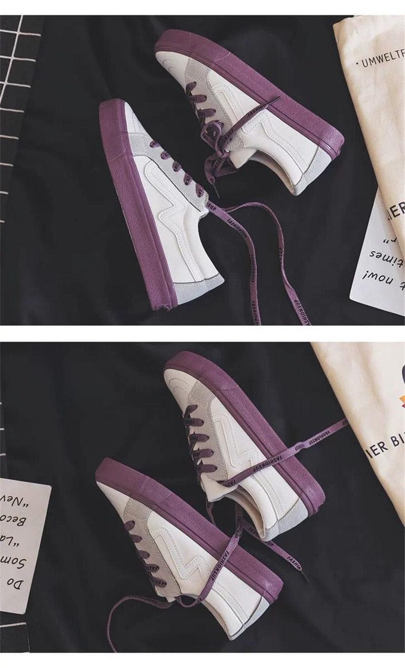 Women's Platform Vulcanized Sneakers – Casual Lace-Up Canvas Shoes