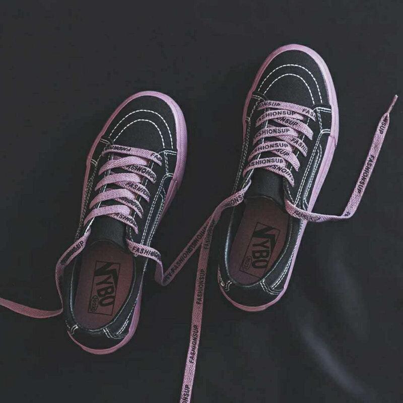 Women's Platform Vulcanized Sneakers – Casual Lace-Up Canvas Shoes