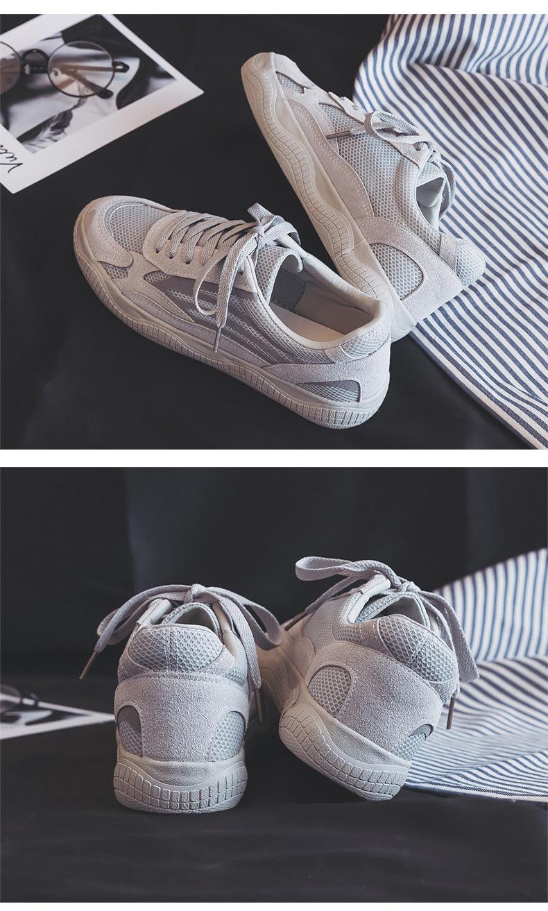 Women's Platform Vulcanized Sneakers – Casual Lace-Up Canvas Shoes