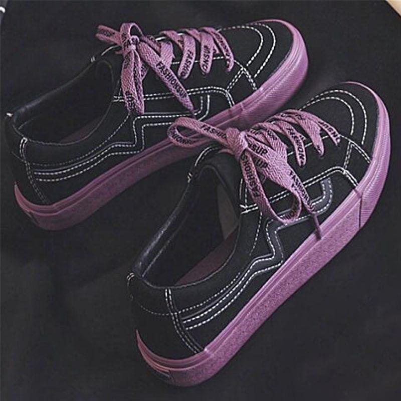 Women's Platform Vulcanized Sneakers – Casual Lace-Up Canvas Shoes