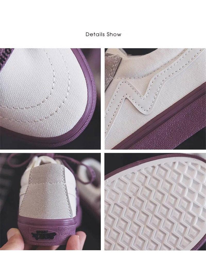 Women's Platform Vulcanized Sneakers – Casual Lace-Up Canvas Shoes