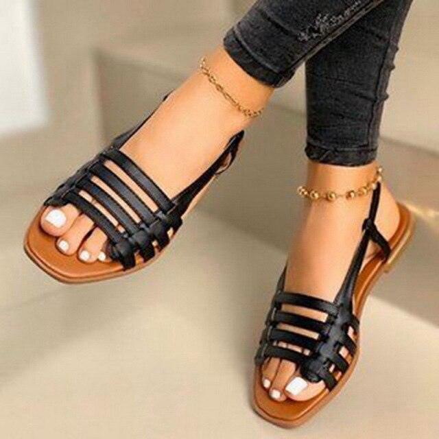 Women's Summer Linen Bow Platform Slides Casual Vacation Sandals
