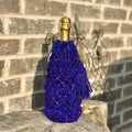 Sparkly crochet bottle cover for wine or champagne