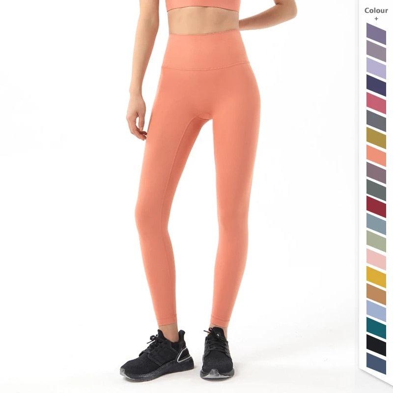 Girl wearing comfortable high-waist yoga leggings with side pockets for active play