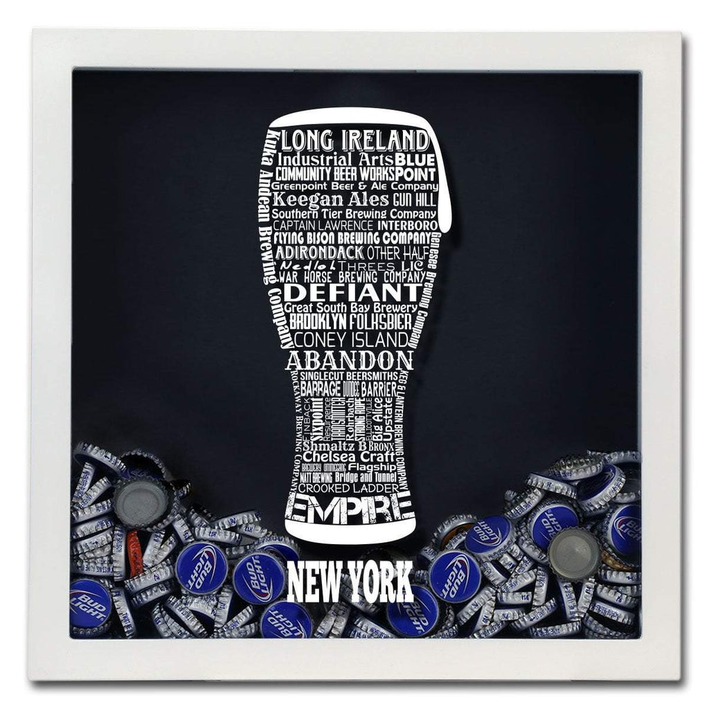 New York Beer Typography Shadow Box