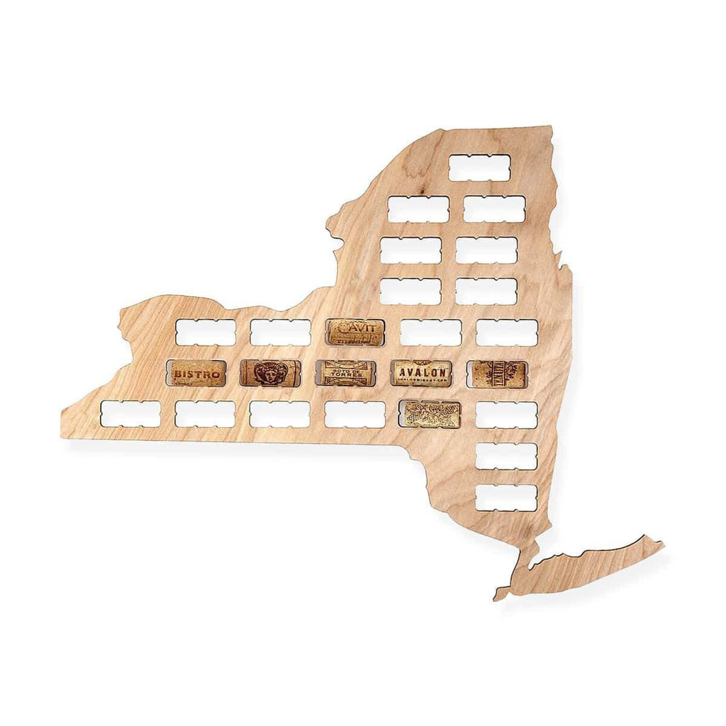 New York Wine Cork Map