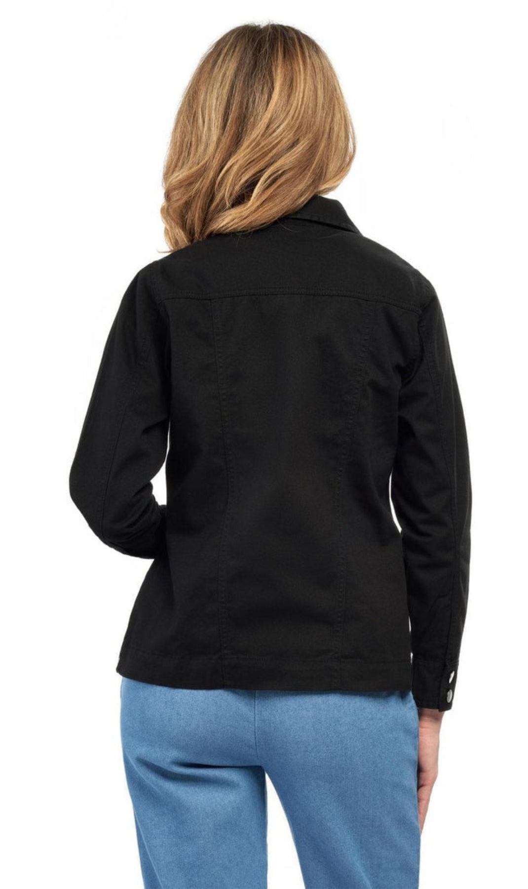 Women's Brushed Twill Button Front Jacket with Patch Pockets