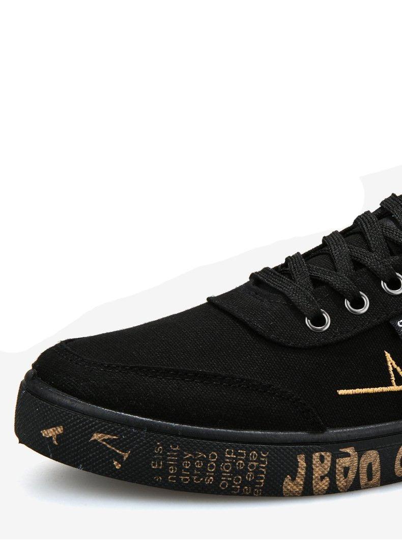 Classic Men's Breathable Canvas Sneakers - Lightweight Lace-Up Flats