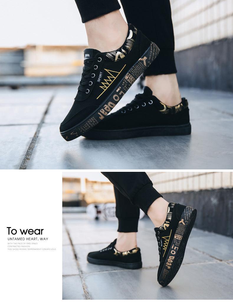 Classic Men's Breathable Canvas Sneakers - Lightweight Lace-Up Flats