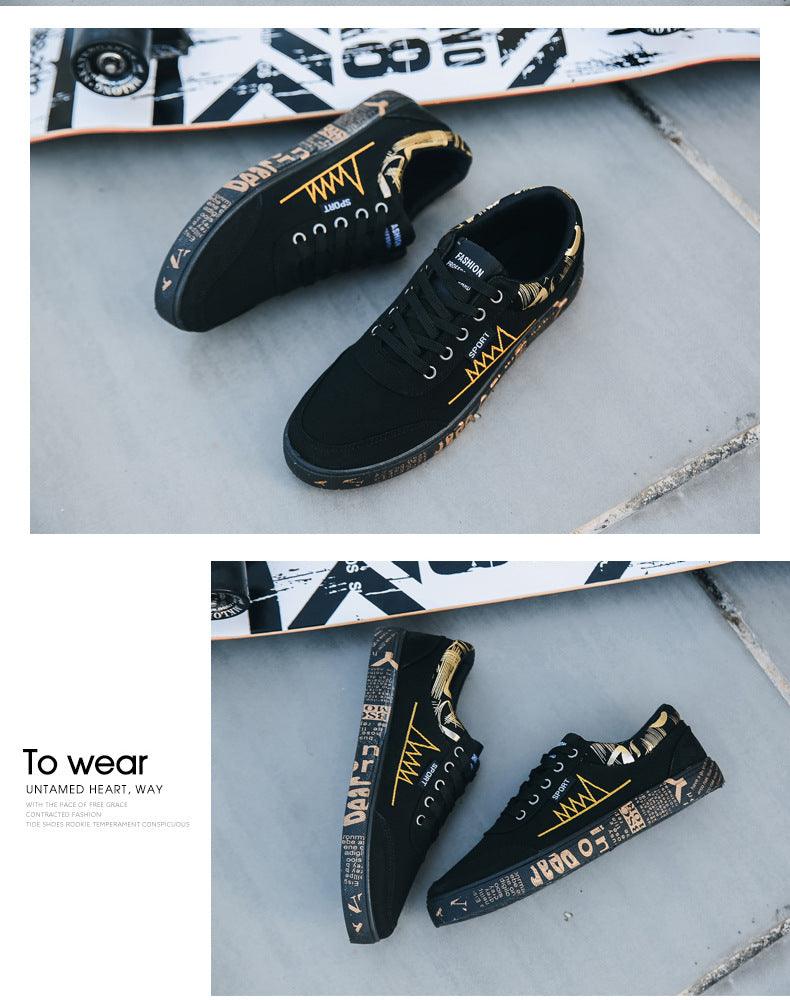 Classic Men's Breathable Canvas Sneakers - Lightweight Lace-Up Flats