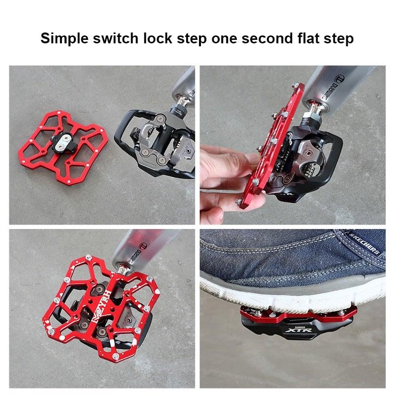 Universal Clipless to Platform Bike Pedal Adapters for Cycling