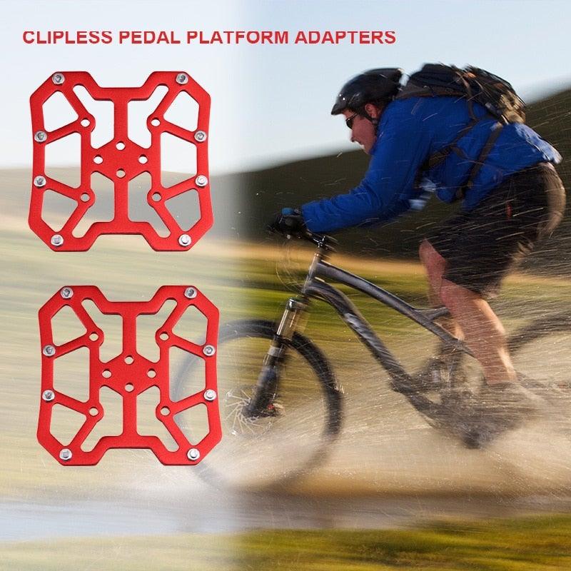 Universal Clipless to Platform Bike Pedal Adapters for Cycling